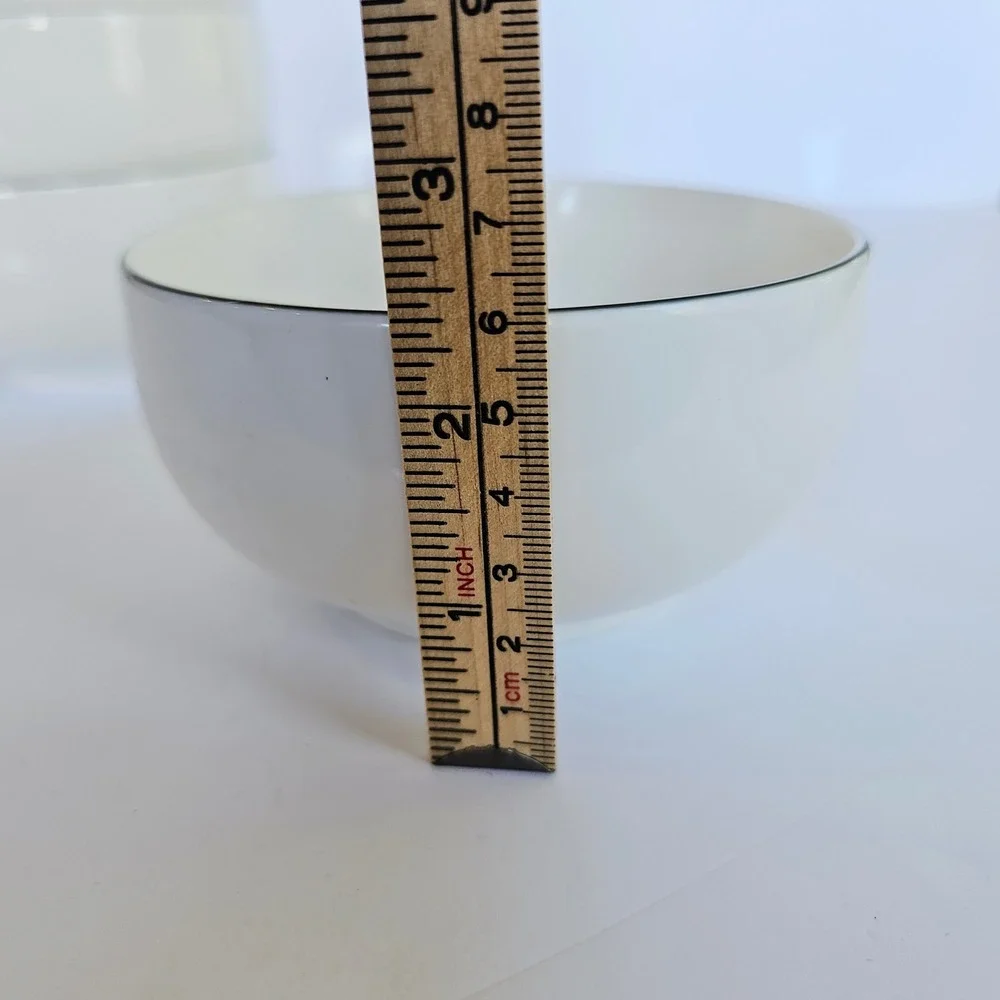 Classic White Ceramic Bowls - Set of 5